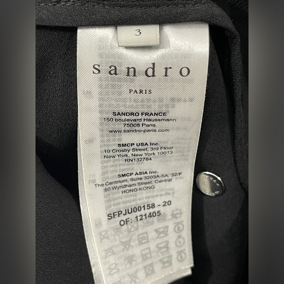 Sandro Paris Stud Embellished Midi Pleated Black Debby Wrap Skirt Size 3 US 8 - Picture 11 of 12